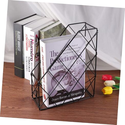 Cabilock 3PCS Iron Desktop Rackflesh Rack Portable Protable File File Complicizer للكتب والمجلات التخزين الأسود الأنيق لاستخدام المكتب المنزلي in Saudi Arabia