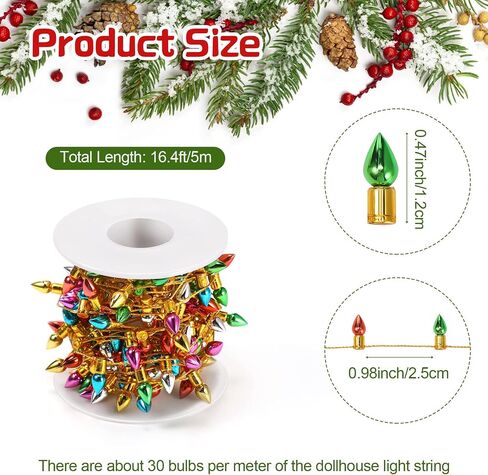 Dollhouse Miniature Fake Light String Dollhouse Christmas Decoration Colorful String Lights Model Doll House Miniature Furniture Association for Dollhouse Decor in Saudi Arabia