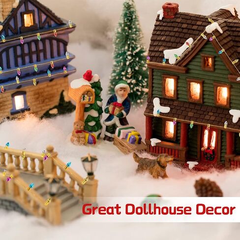 Dollhouse Miniature Fake Light String Dollhouse Christmas Decoration Colorful String Lights Model Doll House Miniature Furniture Association for Dollhouse Decor in Saudi Arabia