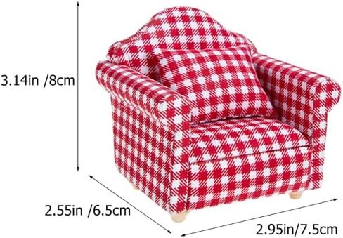 Garneck 2 Sets 1:12 Scale Mini Dollhouse Couch with Pillow: Tiny Stylish Single Sofa Chairs Micro Scene Decoration Dollhouse Furniture & Accessories Photo Props in Saudi Arabia
