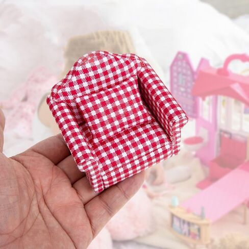 Garneck 2 Sets 1:12 Scale Mini Dollhouse Couch with Pillow: Tiny Stylish Single Sofa Chairs Micro Scene Decoration Dollhouse Furniture & Accessories Photo Props in Saudi Arabia