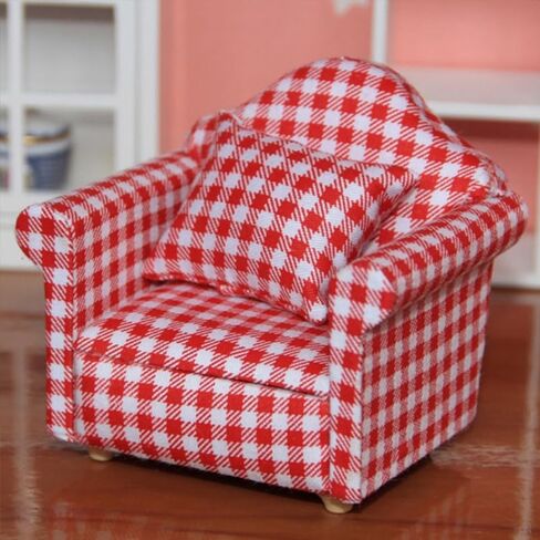 Garneck 2 Sets 1:12 Scale Mini Dollhouse Couch with Pillow: Tiny Stylish Single Sofa Chairs Micro Scene Decoration Dollhouse Furniture & Accessories Photo Props in Saudi Arabia