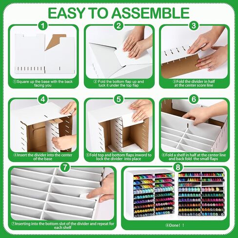 AmazingSpark 2 Pcs Marker Storage Organizer for 252 Markers Cardboard Art Paint Pen Rack Organizer to Store Paint Brushes Pens Color Pencils for Office Classroom Home Studio(White) in Saudi Arabia