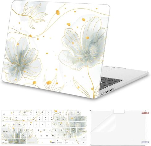 Moseso متوافق مع MacBook Air 13 بوصة Case 2025 2024 2023 2022 M4 A3240 M3 A3113 M2 A2681 ، حبر البتلات الصلبة والوحة المفاتيح واقي شاشة MacBook Air 13.6 بوصة ، أخضر in Saudi Arabia