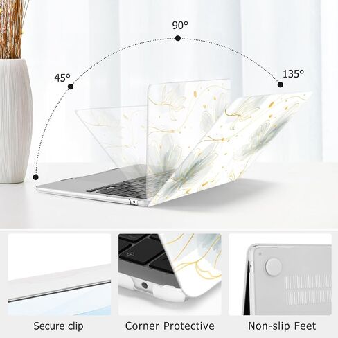Moseso متوافق مع MacBook Air 13 بوصة Case 2025 2024 2023 2022 M4 A3240 M3 A3113 M2 A2681 ، حبر البتلات الصلبة والوحة المفاتيح واقي شاشة MacBook Air 13.6 بوصة ، أخضر in Saudi Arabia