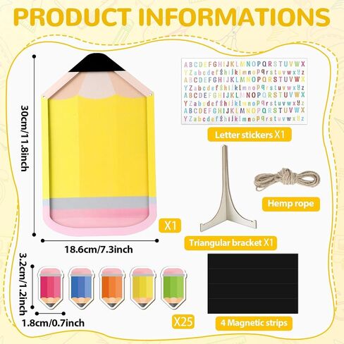 11.8" Pencil Magnetic Reward Jar for Kids 133Pcs Pencil Reward Jars Potty Training Chart with Letter Sticker Classroom Management Tools Incentive Behavior Chart for School Student Teacher Home Supply in Saudi Arabia