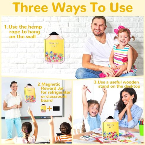 11.8" Pencil Magnetic Reward Jar for Kids 133Pcs Pencil Reward Jars Potty Training Chart with Letter Sticker Classroom Management Tools Incentive Behavior Chart for School Student Teacher Home Supply in Saudi Arabia