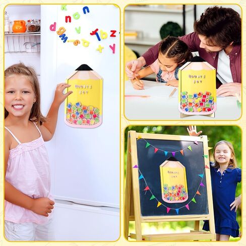 11.8" Pencil Magnetic Reward Jar for Kids 133Pcs Pencil Reward Jars Potty Training Chart with Letter Sticker Classroom Management Tools Incentive Behavior Chart for School Student Teacher Home Supply in Saudi Arabia