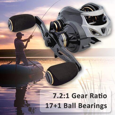 بكرات صب الطعم، 17+1BB أنظمة مكابح مغناطيسية/طرد مركزي، بكرة بيتكاستر، نسبة تروس عالية السرعة 7.0 بكرة صيد سمك منخفضة للغاية فائقة النعومة in Kuwait