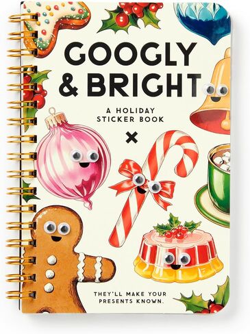 Brass Monkey Googly & Bright - كتاب ملصق مع 18 صفحة من ملصقات العطلات المستوحاة من الطمر التقليدي وصفحتان من ملصقات العيون googly in Saudi Arabia