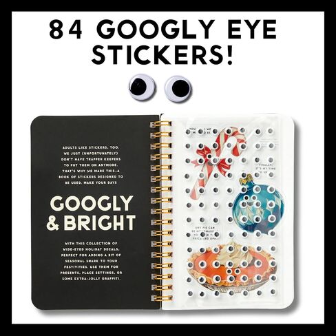 Brass Monkey Googly & Bright - كتاب ملصق مع 18 صفحة من ملصقات العطلات المستوحاة من الطمر التقليدي وصفحتان من ملصقات العيون googly in Saudi Arabia
