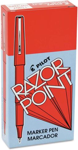 Pilot Razor Point Line Line Marker Pen ، Ultra-Fine ، Red Ink ، .3mm ، Dozen in Saudi Arabia