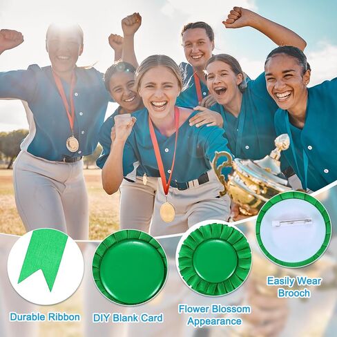 PATIKIL 60 Pcs Award Ribbons, 1st, 2nd, 3rd Place Winner Recognition Ribbon Blank Prize Ribbons Participation Medal Ribbons for Competition Sports Event, Green in Kuwait