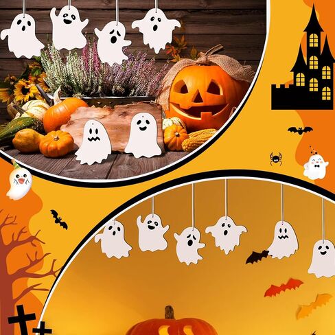 Motipuns 60 PCS Ghost Crafts Halloween Ghost Scratch Paper Card Kits Braf in Saudi Arabia