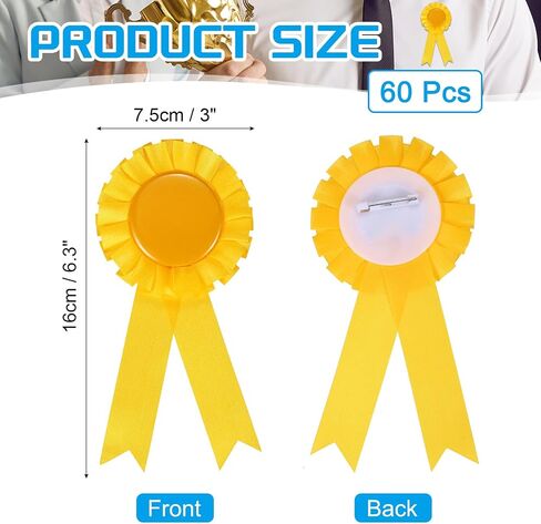 PATIKIL 60 Pcs Award Ribbons, 1st, 2nd, 3rd Place Winner Recognition Ribbon Blank Prize Ribbons Participation Medal Ribbons for Competition Sports Event, Green in Kuwait