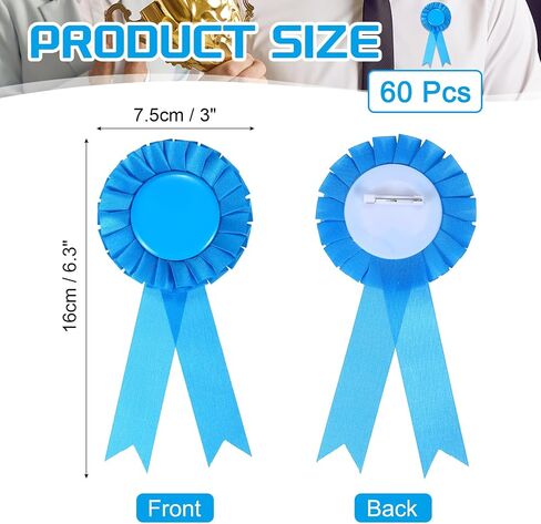 PATIKIL 60 Pcs Award Ribbons, 1st, 2nd, 3rd Place Winner Recognition Ribbon Blank Prize Ribbons Participation Medal Ribbons for Competition Sports Event, Green in Kuwait
