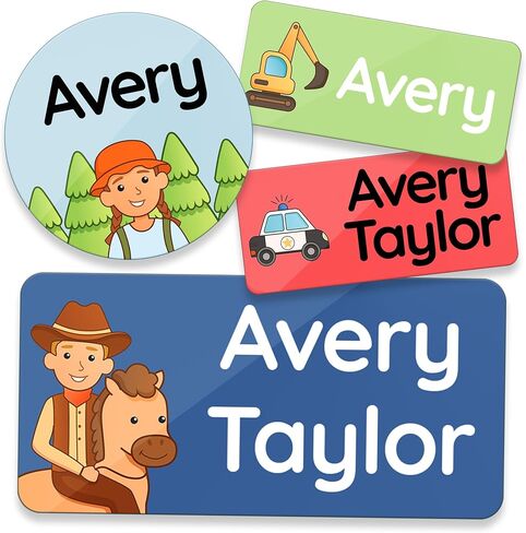 TagBuddy® Personalized Daycare Name Labels for Kids [50pcs] - ملصقات الأسماء المقاومة للماء للمدرسة وزجاجات الأطفال والملابس - ملصقات الأسماء المخصصة - عصا قابلة للغسل على الملصقات (أحجام مختلفة) in Saudi Arabia
