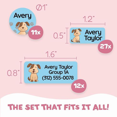 TagBuddy® Personalized Daycare Name Labels for Kids [50pcs] - ملصقات الأسماء المقاومة للماء للمدرسة وزجاجات الأطفال والملابس - ملصقات الأسماء المخصصة - عصا قابلة للغسل على الملصقات (أحجام مختلفة) in Saudi Arabia