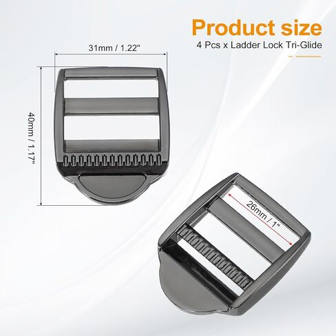 تمرير مشبك قفل سلم Patikil ، وسبائك الزنك قابلة للتعديل حزام حزام حزام حزام Tri-Glide لحقائب الظهر Sewing DIY in Saudi Arabia