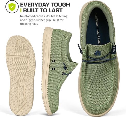 Gator Waders Mens Casual Shoes – Men's Loafers & Slip-Ons Camp Shoes with No-Tie Laces -Arch Support Boat Shoes for Everyday Wear in Saudi Arabia