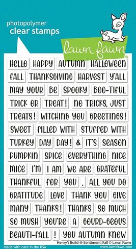 Lawn Fawn LF3861 Henry's Build-A-Sentiment: Fall 4X6 Clear Stamp Set in Saudi Arabia