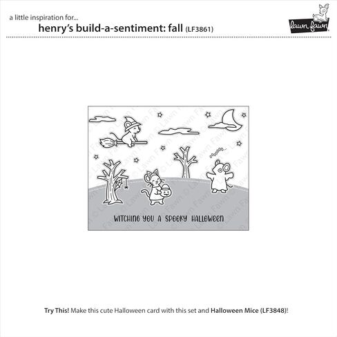 Lawn Fawn LF3861 Henry's Build-A-Sentiment: Fall 4X6 Clear Stamp Set in Saudi Arabia