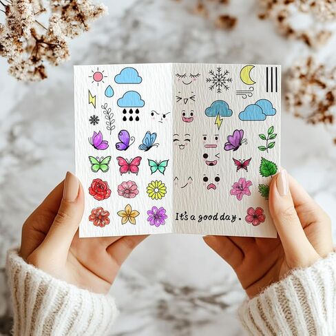 PH PandaHall Journal Clear Stamp Flowers Leaves Silicone Stamp Butterfly Transparent Stamps Weather Rubber Stamps for Journaling Card Making DIY Craft Calendar Scrapbooking Notebook in Saudi Arabia