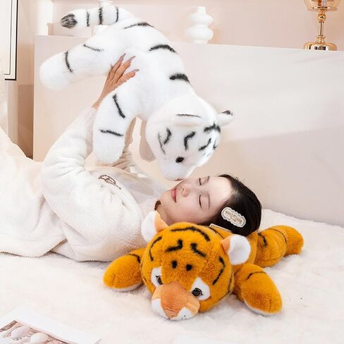 Tiger Weighted Stuffed Animals,17.7 Inch Weighted Tiger Plush Toy Pillow,Soft Stuffed Tigers Plushies Toys Plush Throw Pillow Gifts for Adults, Kids, Boys and Girls in Saudi Arabia