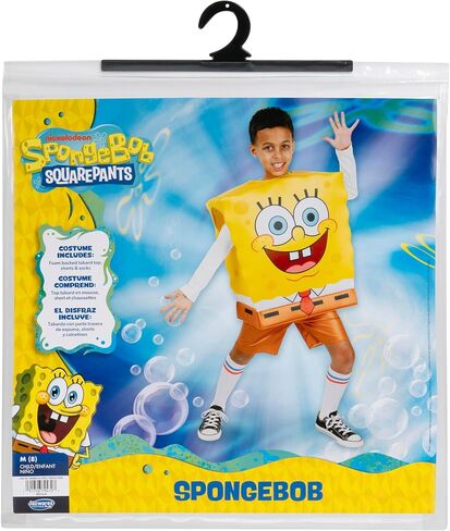 SpongeBob Squarepants الرسمي للشباب Deluxe Halloween Costume - Premium Quality Square Square Pullover مع السراويل القصيرة والجوارب in Saudi Arabia