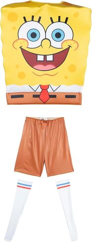 SpongeBob Squarepants الرسمي للشباب Deluxe Halloween Costume - Premium Quality Square Square Pullover مع السراويل القصيرة والجوارب in Saudi Arabia
