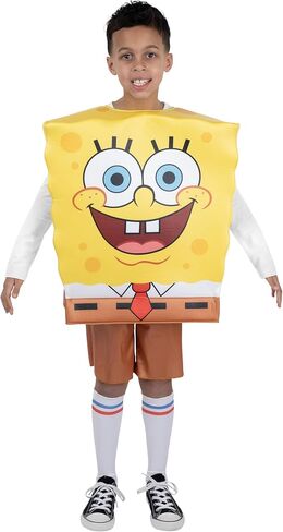 SpongeBob Squarepants الرسمي للشباب Deluxe Halloween Costume - Premium Quality Square Square Pullover مع السراويل القصيرة والجوارب in Saudi Arabia