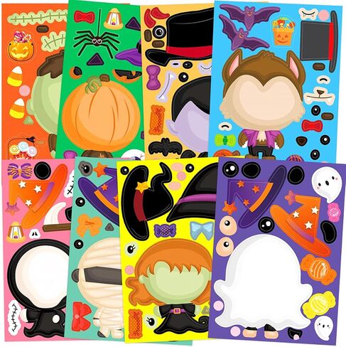 Ceiba Tree 48 Pcs Make Your Own Halloween Sticker Sheets for Kids Home Classroom Party Favor Games Art Craft School Rewards in Saudi Arabia
