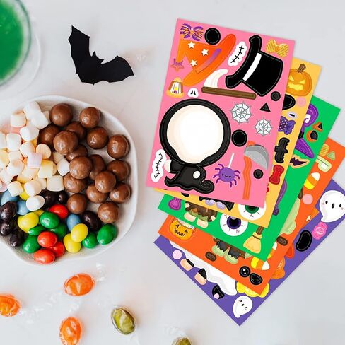 Ceiba Tree 48 Pcs Make Your Own Halloween Sticker Sheets for Kids Home Classroom Party Favor Games Art Craft School Rewards in Saudi Arabia