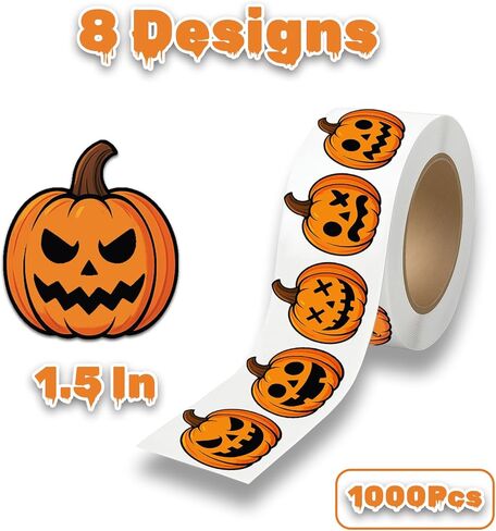 Halloween Stickers, 8 Designs Cute Ghost Stickers Bulk for Halloween Party Supplies, 1000Pcs in Kuwait