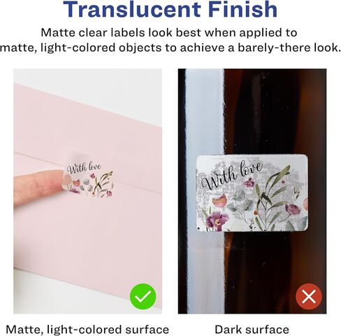 Avery Matte Clear Rectangle Labels ، Sure Feed Technology ، 1 "× 3" ، 160 ملصقات واضحة غير لامعة ، طباعة الطباعة إلى الحافة ، والليزر/الحبر القابلة للطباعة in Saudi Arabia