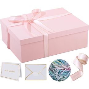Rinrda Extra Large Gift Box 16.5x13x5.5 inches,Black Gift Boxes with Lids for Presents,Perfect for Birthday,Valentine's Day,Christmas,Anniversaries,Contains Card,Ribbon,Shredded Paper Filler. in Kuwait
