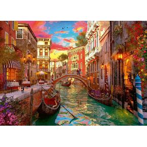 Ravensburger - Penice Romance - 1000 قطعة بانورامزو - ألوان مذهلة وحيوية - مشهد في البندقية الخلابة - ألغاز غامضة ورومانسية ومشرقة للبالغين in Kuwait