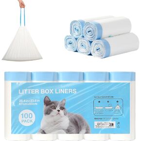 100 Count Litter Box Liners for Litter Robot 4 and 3 Waste Bags, Leak Proof Replacement Jumbo Cat Litter Box Liners, 26" x 24" Extra Thick Cat Litter Bags, Durable Waterproof Litter Bags in Saudi Arabia
