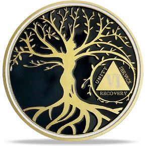 33 Year Sobriety Chip Tree of Life AA Medallion Recovery Gift Alcoholics Anonymous Coin Anniversary Token in Kuwait
