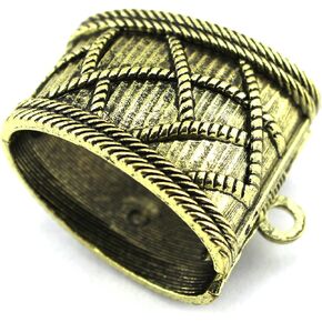 10pcs Automatically Spring Open Zinc Alloy Scarf Ring Buckle Slide Tube Bails Scarf Jewelry Charms Accessories (Antique Bronze) in Saudi Arabia