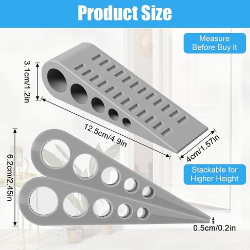 16 Pack Rubber Door Stoppers, Door Wedge Stopper for Bottom of Doors with Holder Heavy Duty Rubber Doorstop to Keep Doors Open Doorstops Stackable On Carpet Tile Wood Concrete Floors in Saudi Arabia