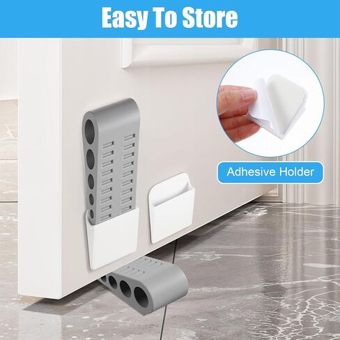 16 Pack Rubber Door Stoppers, Door Wedge Stopper for Bottom of Doors with Holder Heavy Duty Rubber Doorstop to Keep Doors Open Doorstops Stackable On Carpet Tile Wood Concrete Floors in Saudi Arabia