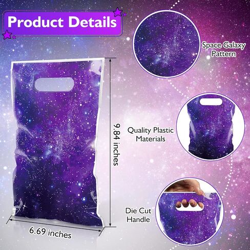 CTOSREE 50 PCS Galaxy Party Parts Favors Starry Purple Galaxy Caldy Favore Passs Plastic for Goodies تعامل الهدية إلى الحفلات الفضائية الخارجية ديكور عيد ميلاد تحت عنوان 6.69 × 9.84 في in Kuwait