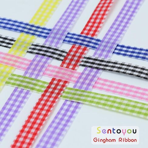 Bule Gingham Ribbon for Gift Wrapping, 3/8 inch 50Yard Plaid Ribbon for Flower Bouquet Christmas Birthday Wreaths Wedding Party Decoration Bow Maker Royal Blue and White Checkered Ribbons in Saudi Arabia