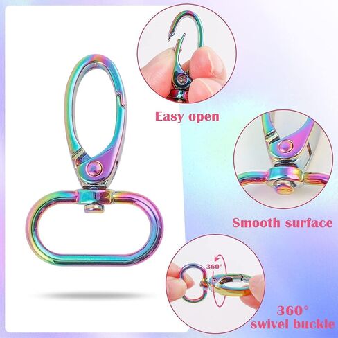 أجهزة محفظة البقمر لصنع حقيبة 1 1/2 بوصة D حلقة 18 PCS الذهب دوارة المشبك Snap Hooks Tri Glide Slide Buckles for Strap Follar Cog Conflar Supplies in Kuwait