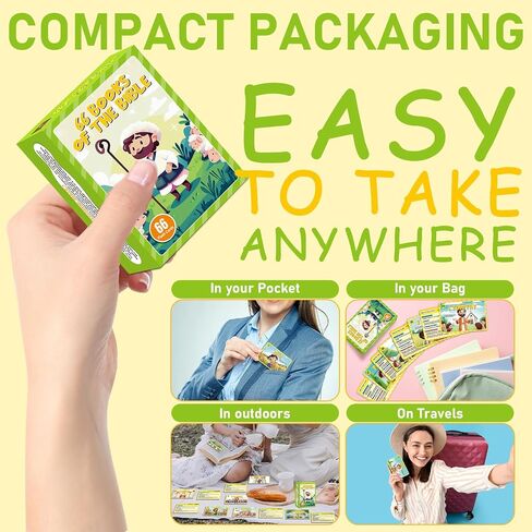 66 Books of The Bible Flash Cards Memory Verse Flashcards with Summary Figures Practical Application Christian Learning Tools for Sunday School, Homeschool, Bible Study, Teaching & Deep Understanding in Saudi Arabia