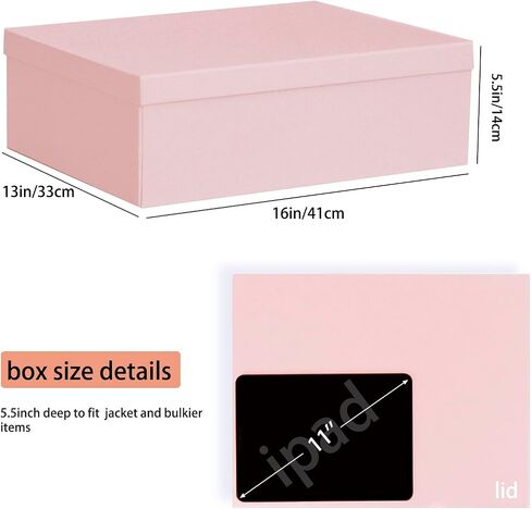 Rinrda Extra Hig Gift Box 16.5x13x5.5 بوصة ، صناديق هدايا بيضاء مع أغطية للهدايا ، مثالية لعيد الميلاد ، عيد الحب ، عيد الميلاد ، الذكرى السنوية ، تحتوي على بطاقة ، شريط ، حشو الورق المبشور. in Kuwait