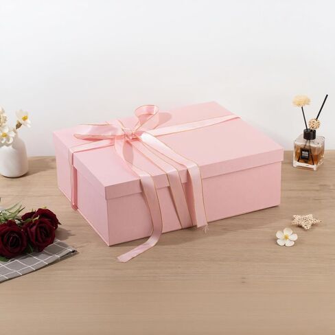 Rinrda Extra Hig Gift Box 16.5x13x5.5 بوصة ، صناديق هدايا بيضاء مع أغطية للهدايا ، مثالية لعيد الميلاد ، عيد الحب ، عيد الميلاد ، الذكرى السنوية ، تحتوي على بطاقة ، شريط ، حشو الورق المبشور. in Kuwait
