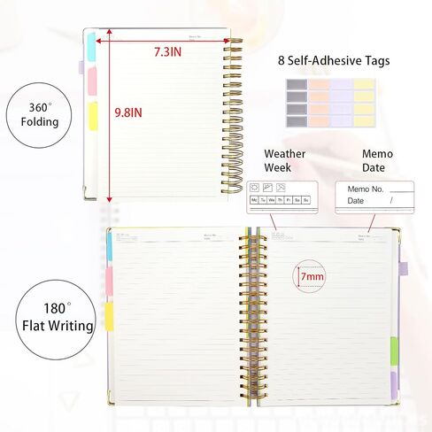 Layway 5 Subject College Ruled Notebook, Hardcover Spiral with Removable Dividers - 8x10 Inch 300 Pages No Bleed Paper for School, College, Work, Students (Pink) in Kuwait