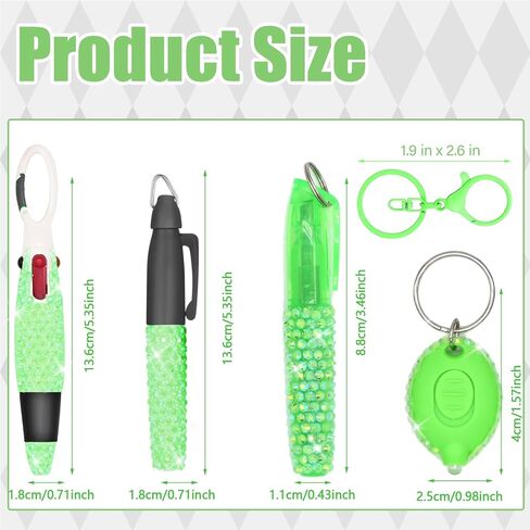 4 Pcs Bling Nurse Set - Nurse Badge Accessories Include Permanent Marker, Highlighter, Retractable Ball Pen (4, Green) in Saudi Arabia